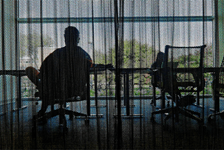 Student sitting in conference room