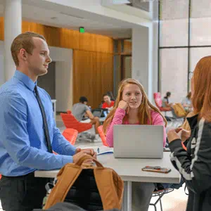 Students work with a staff member at Michigan State University.